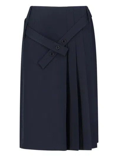 SIBEL SARAL PLEATED MIDI SKIRT