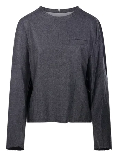 Sibel Saral Pocket Raw-edge Sweater