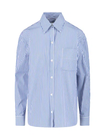 Sibel Saral Striped 100% Cotton Shirt For Women In Blue