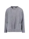 Sibel Saral Layered Medium-grey Knit Sweater With Open-front Cardigan Style In Gray