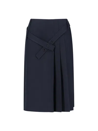SIBEL SARAL VIRGIN WOOL MIDI SKIRT