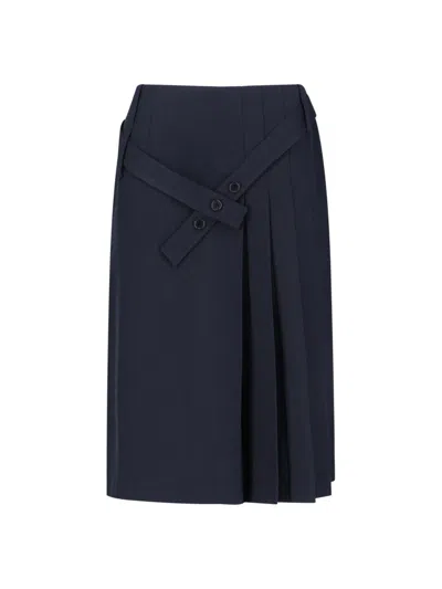 SIBEL SARAL VIRGIN WOOL MIDI SKIRT