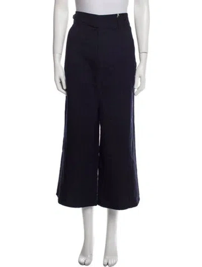 Pre-owned Sibel Saral Virgin Wool Wide Leg Pants In Blue