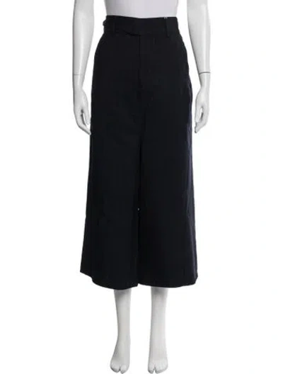 Pre-owned Sibel Saral Virgin Wool Wide Leg Pants In Blue