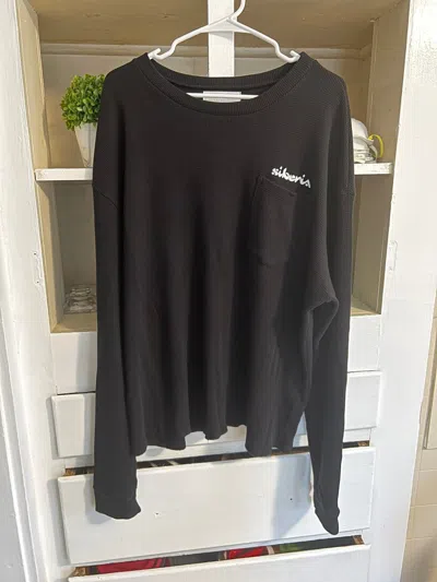 Pre-owned Siberia Hills Broadcloth Thermal Sweater Size M In Black