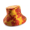 Sibi Hats Brown / Yellow / Orange The Lady Of The Camellias – Floral Silk Blend Floppy Hat In Multi