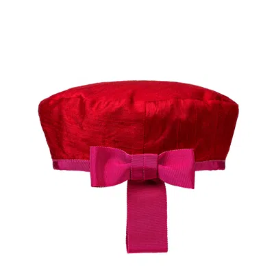 Sibi Hats Women's Catch Me - Red Silk Beret Hat