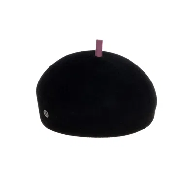 Sibi Hats Women's Cloé - Black Beret Hat With Purple Swirl