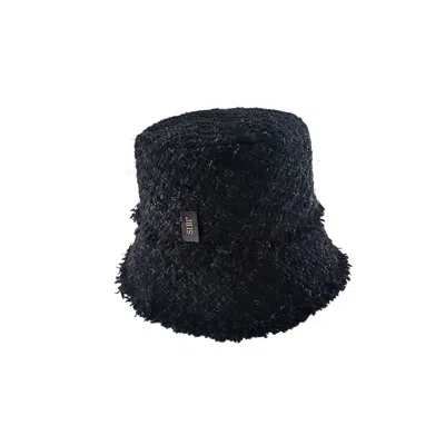 Sibi Hats Women's Diana - Black Cotton Tweed Bucket Hat