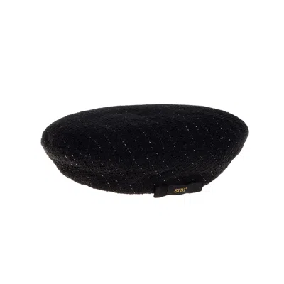 Sibi Hats Women's Diana - Black Tweed Beret Hat