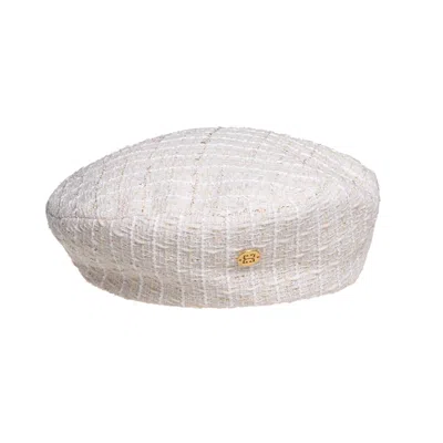 Sibi Hats Women's Diana - White Tweed French Beret Hat In Neutral