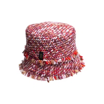 Sibi Hats Women's Fionna - Red Chunky Wool Bucket Hat In Multi