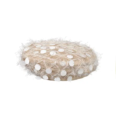 Sibi Hats Women's Gold / White Fairy Tale - White Sequin French Beret Hat In Gold/white