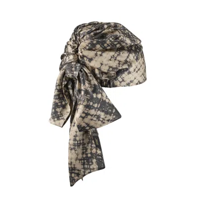Sibi Hats Women's Grey / Neutrals Christine - Water Color Print Silk Bandana