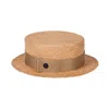 Sibi Hats Women's Neutrals / Gold Cleo - Straw Boater Hat Glitter Finish In Yellow
