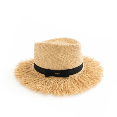 Sibi Hats Women's Neutrals Parasole Muse - Frayed Straw Fedora Hat In Gold