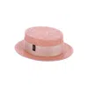 Sibi Hats Women's Pink / Purple Funtastic - Pink Raffia Straw Boater Hat In Pink/purple