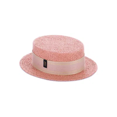 Sibi Hats Women's Pink / Purple Funtastic - Pink Raffia Straw Boater Hat In Pink/purple