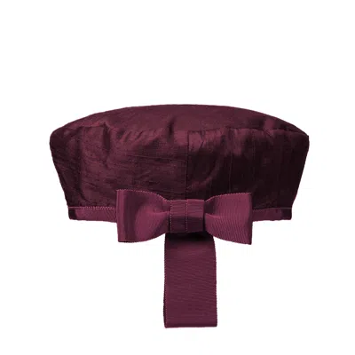 Sibi Hats Women's Rose Gold Catch Me - Burgundy Silk French Beret Hat In Red