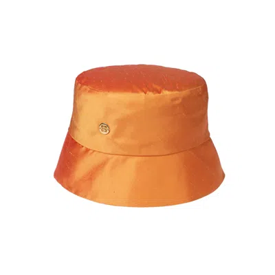 Sibi Hats Women's Yellow / Orange Lisa - Orange Silk Dupioni Bucket Hat