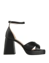 Sibille Woman Sandals Black Size 8 Textile Fibers In Black