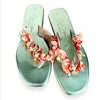 Sibylla Delphica Women's Green Meduse - Metallic Veraman Sandals With Red Mother Of Pearl Shells