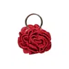 Sibylla Delphica Women's Handwoven Flower Tote, Rose-red