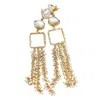 Sibylla Delphica Women's White Gold Drop Pearls Cluster - Waterfall