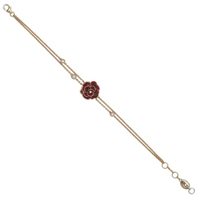 Pre-owned Sicis Jewels 18k Rose Gold Micro Mosaic Bracelet With White Diamonds