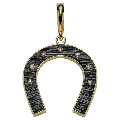 Pre-owned Sicis Jewels 18k Yellow Gold Micro Mosaic Pendant With Diamonds, By Fuksas