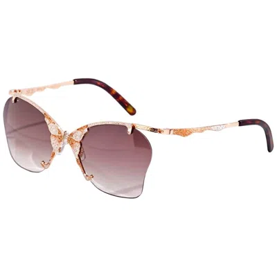 Pre-owned Sicis Jewels 18kt Rose Gold Micromosaic Sunglasses With White & Brown Diamonds