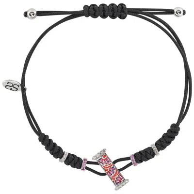 Pre-owned Sicis Jewels 18kt White Gold Micromosaic I Bracelet With Diamonds & Sapphires
