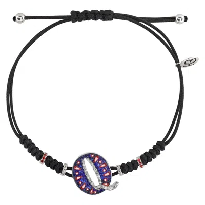 Pre-owned Sicis Jewels 18kt White Gold Micromosaic Q Bracelet With Diamonds & Sapphires