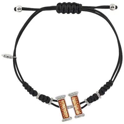 Pre-owned Sicis Jewels Modern 18kt White Gold Micromosaic H Bracelet With Diamonds