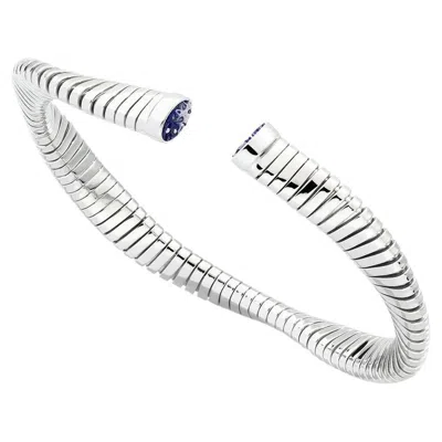 Pre-owned Sicis Jewels Modern White Gold Bangle With Micromosaic
