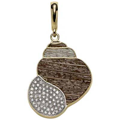 Pre-owned Sicis Jewels Pendant Charm Yellow Gold White Diamonds Micro Mosaic Designed By Fuksas