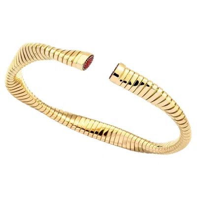 Pre-owned Sicis Jewels Rose Gold Cuff Bracelet With Micromosaic Design In Red