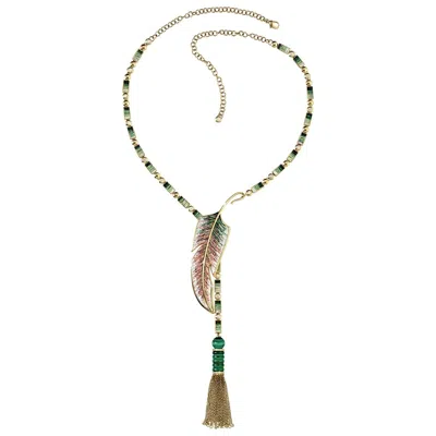 Pre-owned Sicis Jewels Stylish Necklace Designed By Rogers Thomas Gold And Micromosaic In Multi