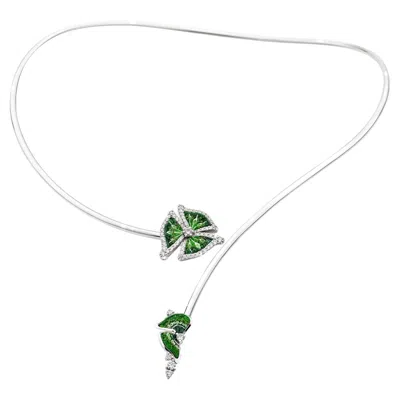 Pre-owned Sicis Jewels White Gold Trinity Necklace With Diamonds & Micromosaic