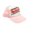 SICKO LIGHT PINK AND WHITE WORKING LIKE A SICKO TRUCKER HAT
