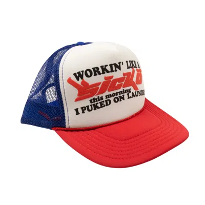 Sicko Red, White And Blue Working Like A  Trucker Hat Cap