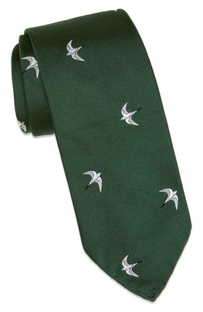 Sid Mashburn Club Silk Tie In Hunter/white/sky Swallow