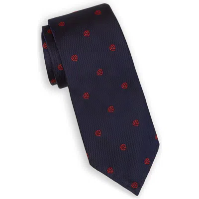 Sid Mashburn Club Silk Tie In Navy Red Turntable
