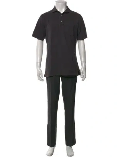 Pre-owned Sid Mashburn Collar Short Sleeve Polo Shirt In Black