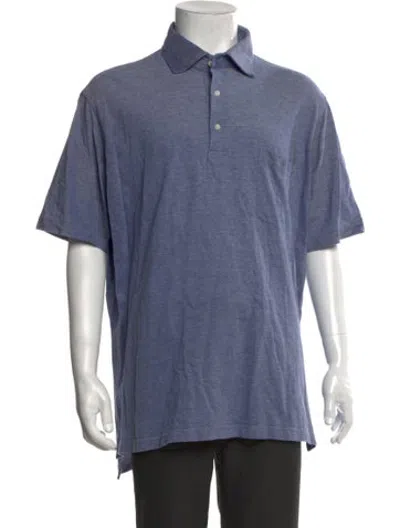 Pre-owned Sid Mashburn Collar Short Sleeve Polo Shirt In Blue