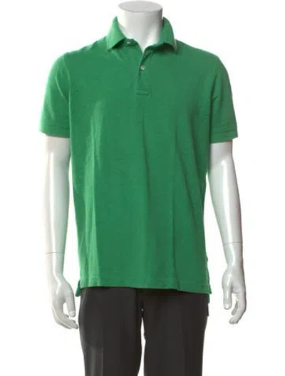 Pre-owned Sid Mashburn Collar Short Sleeve Polo Shirt In Green