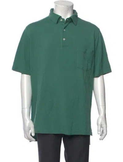 Pre-owned Sid Mashburn Collar Short Sleeve Polo Shirt In Green