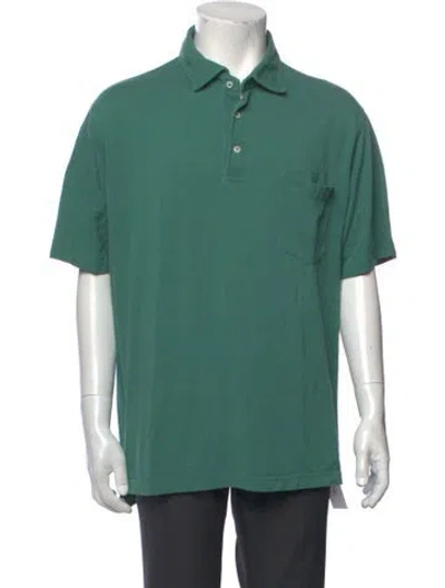 Pre-owned Sid Mashburn Collar Short Sleeve Polo Shirt In Green