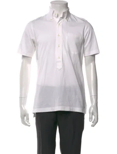 Pre-owned Sid Mashburn Collar Short Sleeve Polo Shirt In White