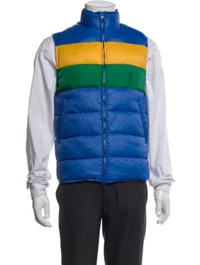 Pre-owned Sid Mashburn Colorblock Pattern Vest In Blue